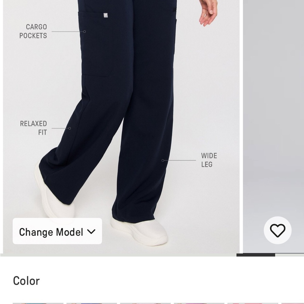 Wide-Leg high waisted Fabletics Scrub Pants - Picture 2 of 3